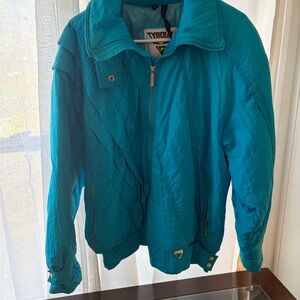 Tyrolia Teal Ski Jacket with Quilted Diagonal Panels